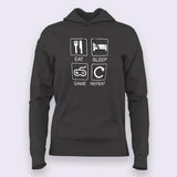 Eat Sleep Game  Hoodies For Women