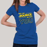 May The Source Be With You! Linux/Starwars Women's T-shirt