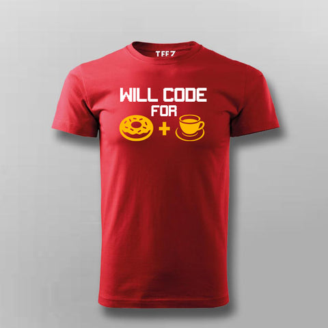 Will Code For Donut and Coffee T-Shirt For Men Online