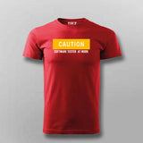 Caution Software Tester  At Work T-Shirt For Men