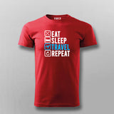 Eat Sleep Travel Repeat T-shirt For Men India