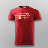 I Stay Young By Pretending To Enjoy Snapchat Funny T-shirt For Men