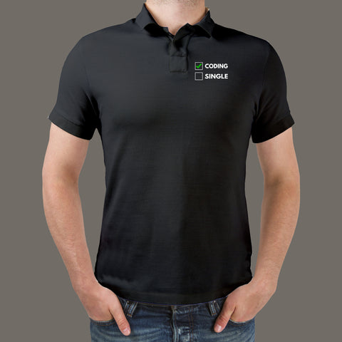 Funny Coding Relationship Status Polo T-Shirt For Men Online India