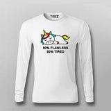 50% Flawless 50% Tired Unicorn T-shirt For Men
