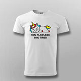 50% Flawless 50% Tired Unicorn T-shirt For Men