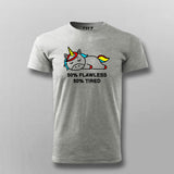 50% Flawless 50% Tired Unicorn T-shirt For Men