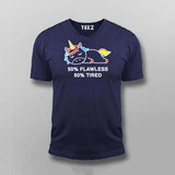 50% Flawless 50% Tired Unicorn T-shirt For Men