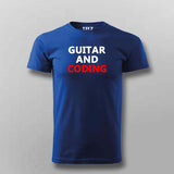 Playing guitar and coding t-shirt for men india