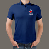 I Love Code  Polo T-Shirt For Men Online