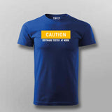 Caution Software Tester  At Work T-Shirt For Men