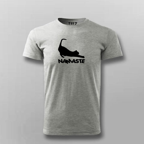 Namaste Cat Funny Yoga T-shirt For Men Online India 