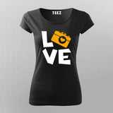 I Love Camera T-Shirt For Women Online India