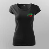 Candlestick Share Market Logo T-shirt For Women
