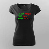 Programmer Humor Middle Finger T-Shirt For Women