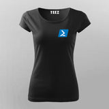 Powershell framework programming IT chest logo t shirt for Women