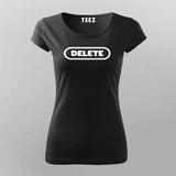Delete Button Funny Programming T-shirt For Women online india