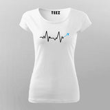 Travel Airplane Love HeartBeat T-shirt For Women India