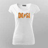 Stylish DESI Logo Women's Cotton T-Shirt