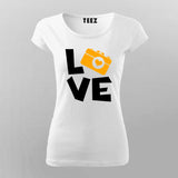 I Love Camera T-Shirt For Women India