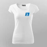 Powershell framework programming IT chest logo t shirt for Women