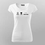Peace Love Programming T-Shirt For Women India