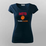 Sweeter than Jalebi Hindi Funny Desi T-shirt For Women.