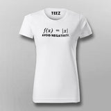 Avoid Negativity Maths Funny T-Shirt For   Women