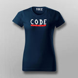 Code A Little Test A Lot ! T-Shirt For Women Online India