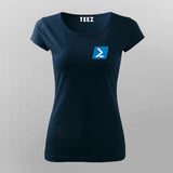 Powershell framework programming IT chest logo t shirt for Women