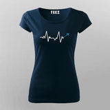 Travel Airplane Love HeartBeat T-shirt For Women Online