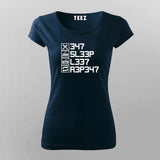 Eat Sleep Leet Repeat T-Shirt For Women India