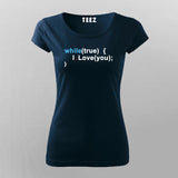 While (True) I Love You Programming T-Shirt For Women Online Teez 