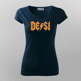 Stylish DESI Logo Women's Cotton T-Shirt