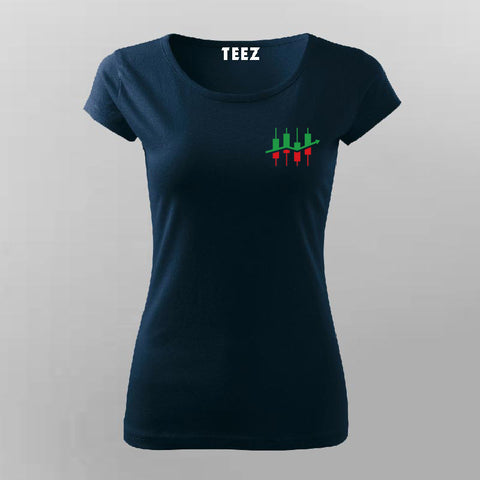 Candlestick Share Market Logo T-shirt For Women Online