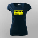 Caution I Curse When I Commit Code T-Shirt For Women
