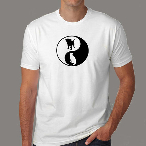 Yin Yang Dog And Cat T-Shirt For Men Online India