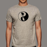 Yin Yang Dog And Cat T-Shirt For Men India