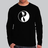 Yin Yang Dog And Cat Full Sleeve T-Shirt For Men Online India