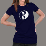 Yin Yang Dog And Cat T-Shirt For Women
