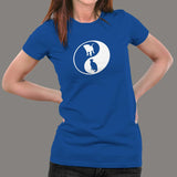 Yin Yang Dog And Cat T-Shirt For Women