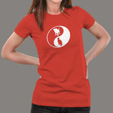 Yin Yang Dog And Cat T-Shirt For Women