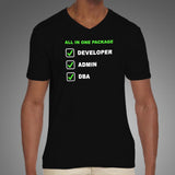Developer – Admin – Dba All In One Package V Neck T-Shirt For Men India