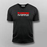 All Stressed Out Funny V Neck T-Shirt For Men Online India