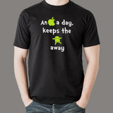 An Apple A Day Keeps The Android Away Funny Quotes T-Shirt For Men Online India