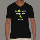 An Apple A Day Keeps The Android Away Funny Quotes V Neck T-Shirt For Men Online India