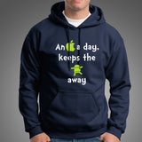 An Apple A Day Keeps The Android Away Funny Quotes Hoodies For Men