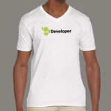 Android Developer V Neck T-Shirt for Men Online India