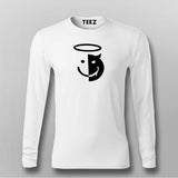 Angel Devil Smiley Face Fullsleeve T-Shirt For Men Online