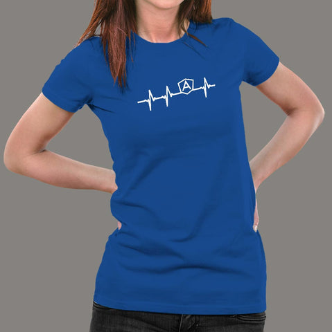 Angular Js Heartbeat T-Shirt For Women Online India
