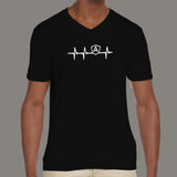 Angular Js Heartbeat V-Neck T-Shirt For Men Online India